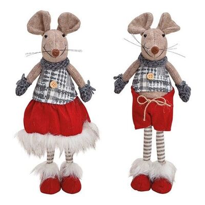 Winter mouse made of textile colored 2-fold