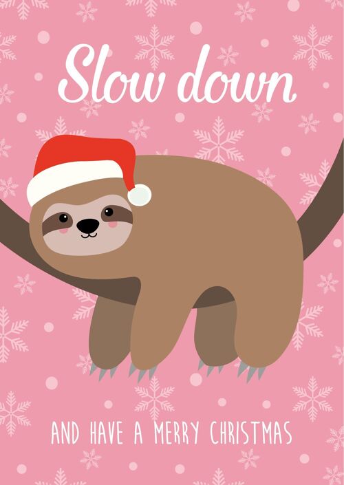 Christmas card Slow down Sloth