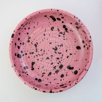 Plato de ceramica para rallar verduras, frutos secos, fruta / Rosa CÓSMICA
