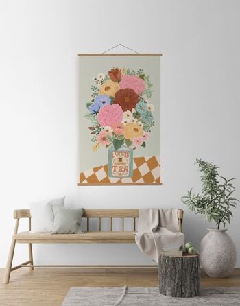 Boho Floral Vase Tenture Murale 1