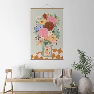 Boho Floral Vase Tenture Murale