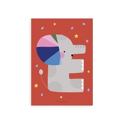 Happy Alphabet 'E' Art Print