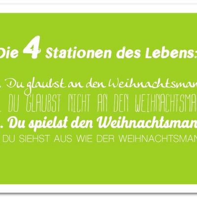 Postkarte "4 Stationen des Lebens" - Weihnachten