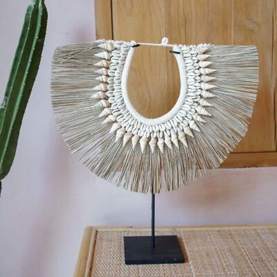 Shell Necklace on Stand - Bohemian - Bali - The Raffia Shell On Stand - Hippie Monkey