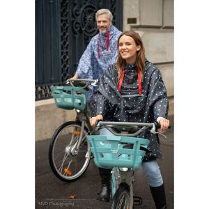 Poncho de Pluie Femme Noir à Pois Nuage en Rouge et Blanc