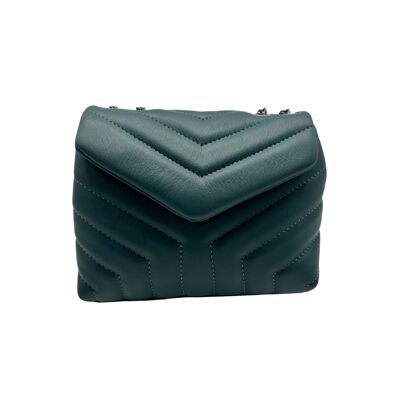 GREEN DIANE QUILTED LEATHER BAG