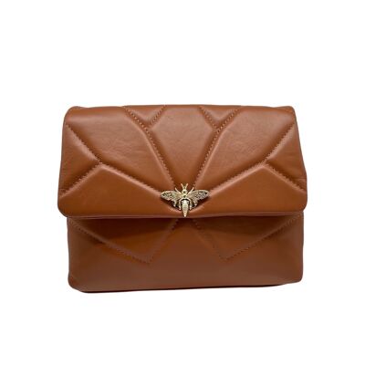 SOPHIE CAMEL QUILTED LEATHER BAG