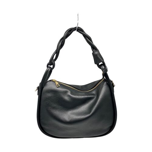 SAC PORTE EPAULE CUIR GRAINE ALINE NOIR