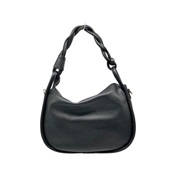 SAC PORTE EPAULE CUIR GRAINE ALINE NOIR 3