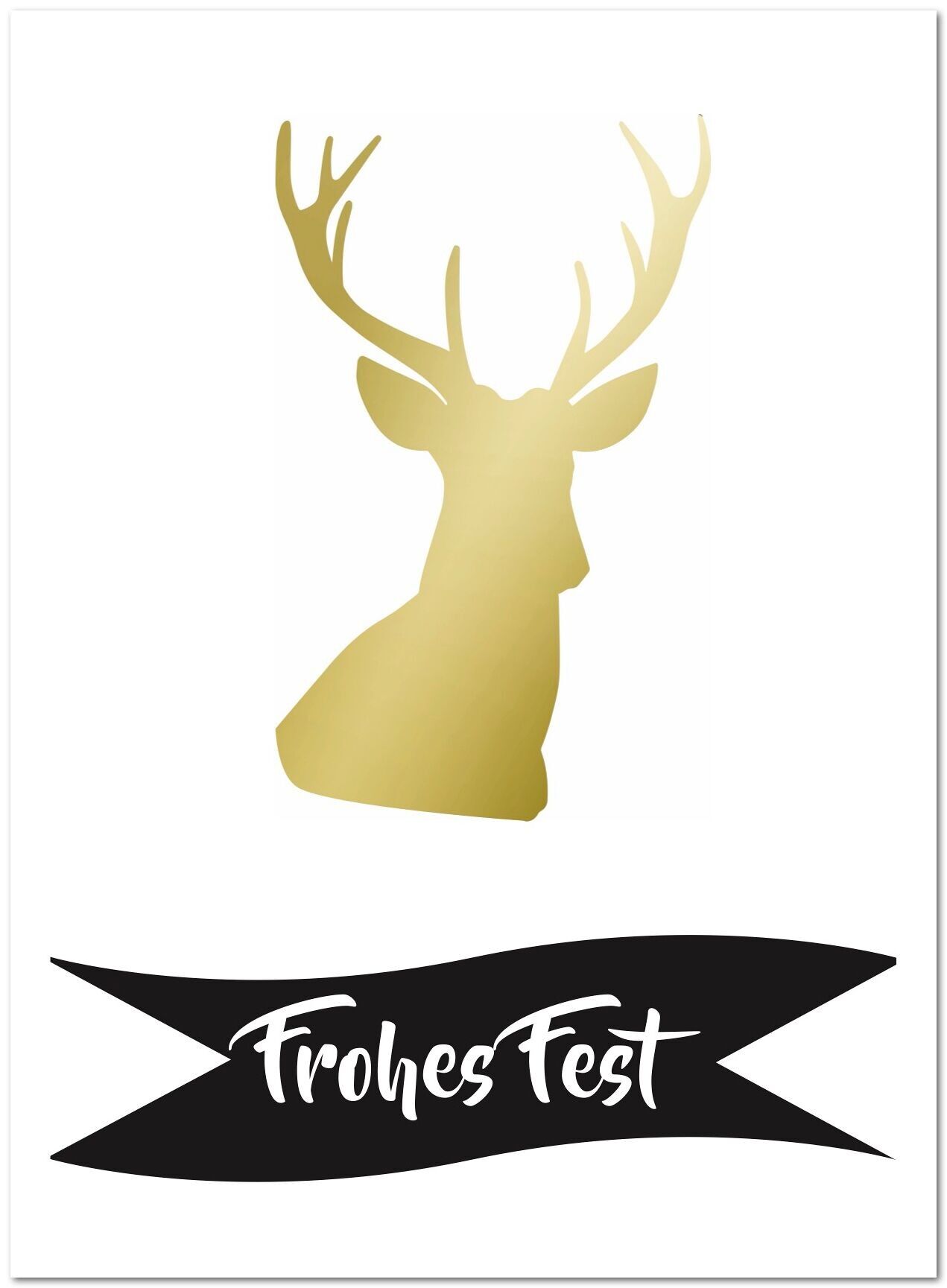 Postal "Ciervo" - Navidad