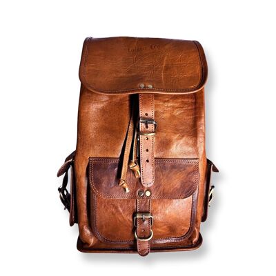 Vintage style backpack in genuine goat leather Jean