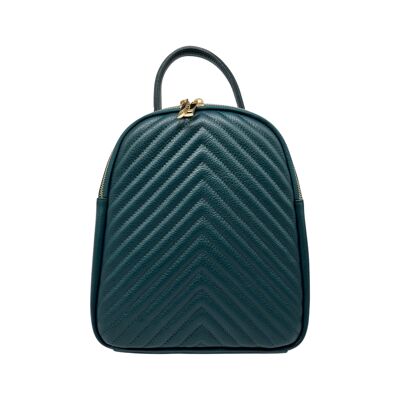 LIGHT GREEN VALERIE GRAINED LEATHER BACKPACK