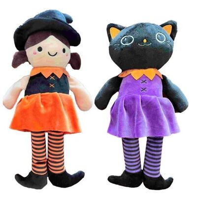 Halloween Girl and Cat 25 cm Surtido