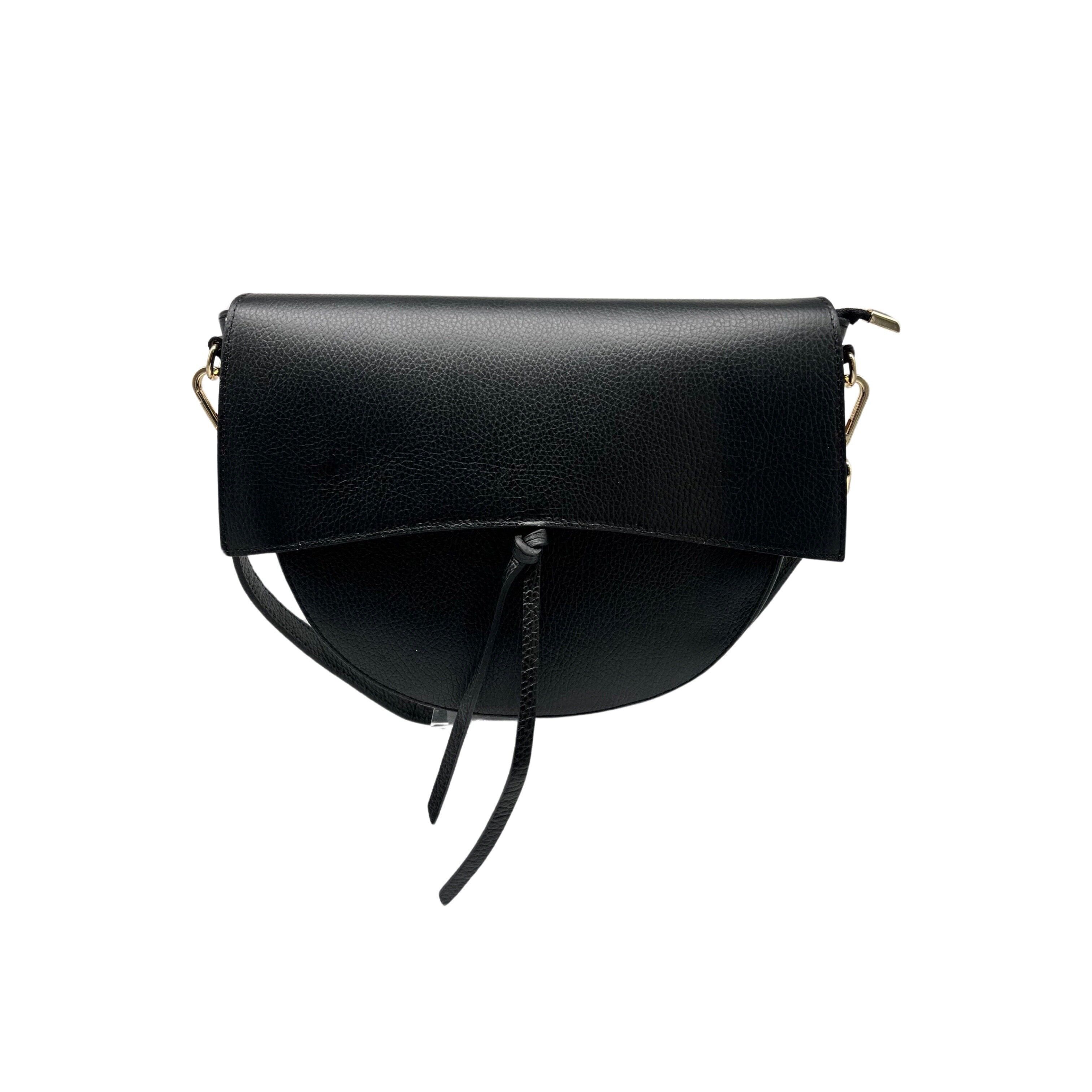 BORSA A TRACOLLA IVANA IN PELLE GRANATA NERA