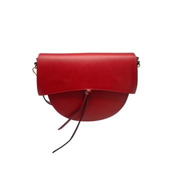 SAC EPAULE CUIR GRAINE IVANA ROUGE 1