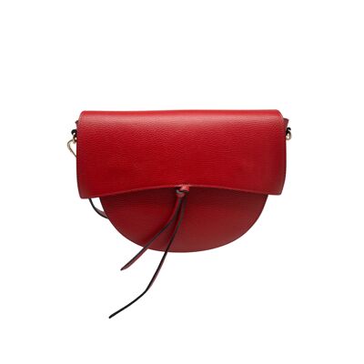 BOLSO DE HOMBRO IVANA DE PIEL GRANULADA ROJA