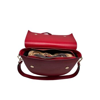 SAC EPAULE CUIR GRAINE IVANA ROUGE 4