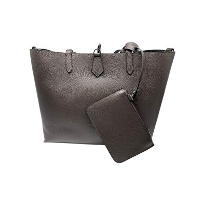 OLIVIA BROWN SEEDED LEATHER TOTE BAG