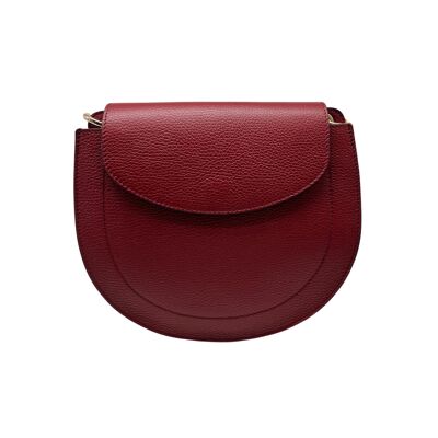 RED ESTER GRAIN LEATHER SHOULDER BAG