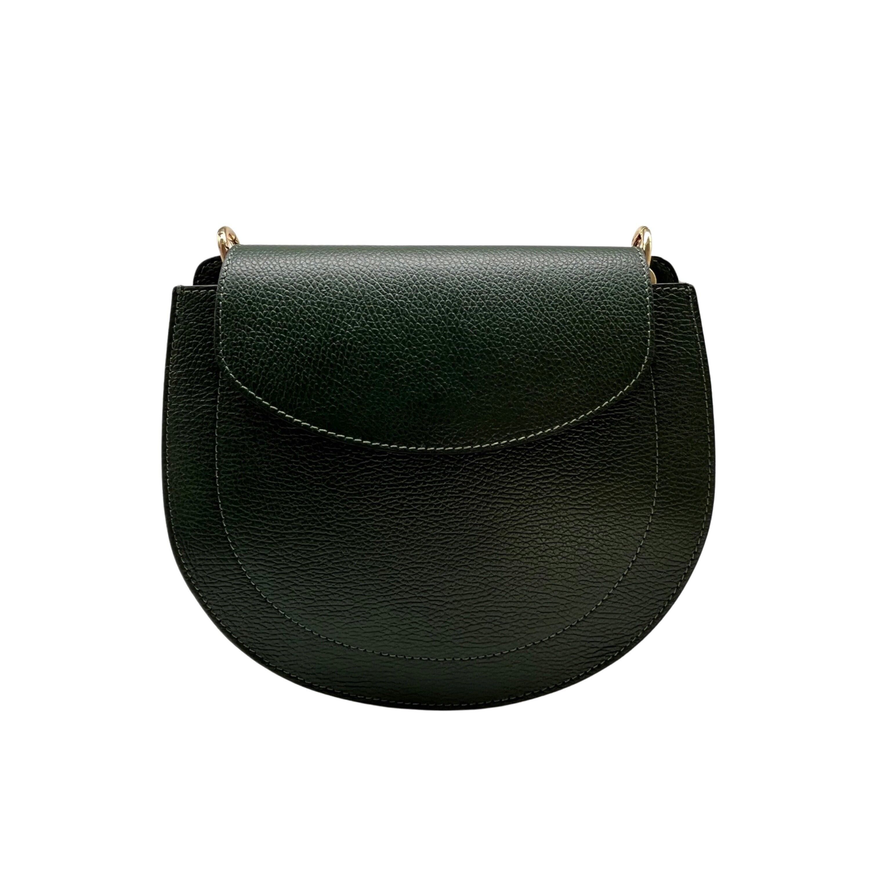 BORSA A TRACOLLA IN PELLE FIORE ESTER VERDE