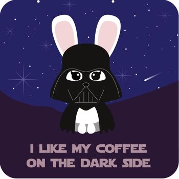 Dessous de verre Dark Bunny Star Wars J'aime mon café du côté obscur 2