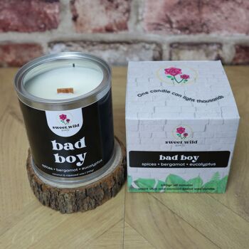 Bougie en cire naturelle Bad Boy - épices • bergamote • eucalyptus - 240g 2