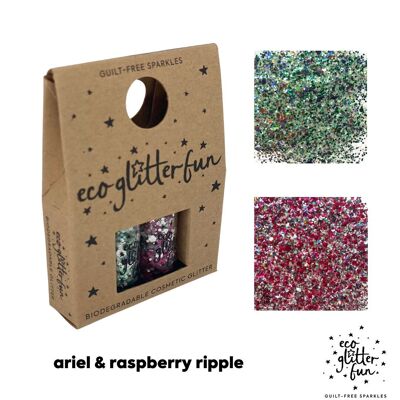 Eco Glitter Fun Holo Mini Box 9 Ariel y Frambuesa Ripple