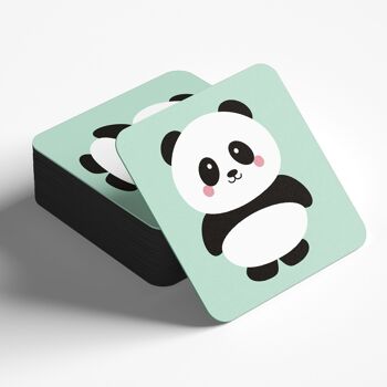 Dessous de verre Panda menthe 1