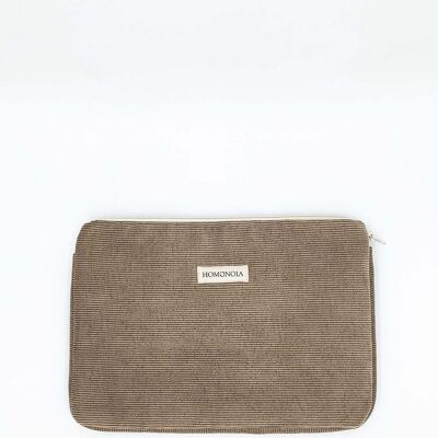 Taupe corduroy computer case