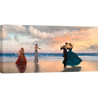 Cuadro romántico sobre lienzo: Benson, Bailando en la playa