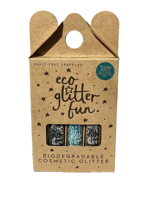 Eco Glitter Fun Holo 3pcs Blends 5 Boxed Kit  - Tinkerbell, Under the Sea, Argento UDB