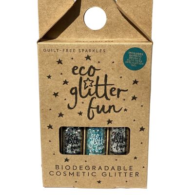 Eco Glitter Fun Holo 3 piezas mezclas 5 kit en caja - Campanilla, Bajo el mar, Argento UDB