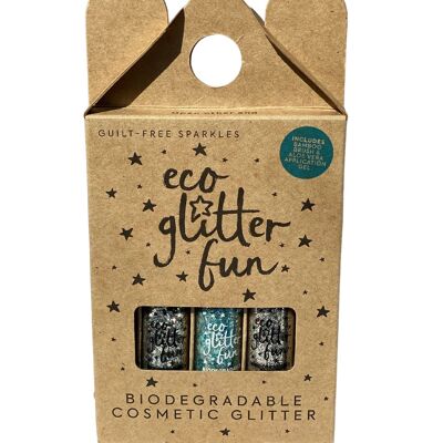 Eco Glitter Fun Holo 3pcs Blends 5 Kit en boîte - Fée Clochette, Sous la Mer, Argento UDB