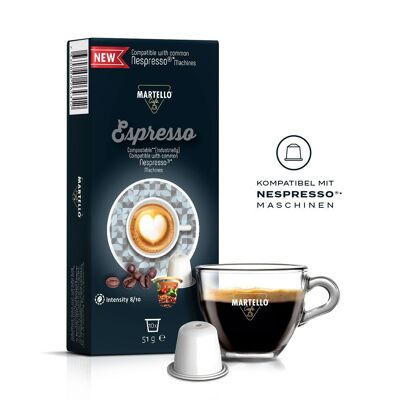 Martello ESPRESSO Kaffee 10 Kapseln - kompatibel mit Nespresso