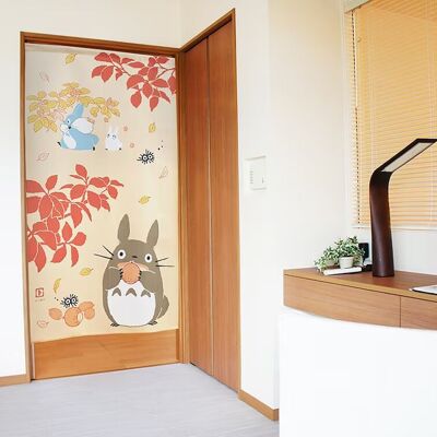 COS10405 Noren cortinas de puerta japonesas patrón Mi Vecino Totoro Otoño Cosecha