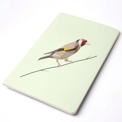 Goldfinch - Geometric Low Poly Art DIN A5 Notebook