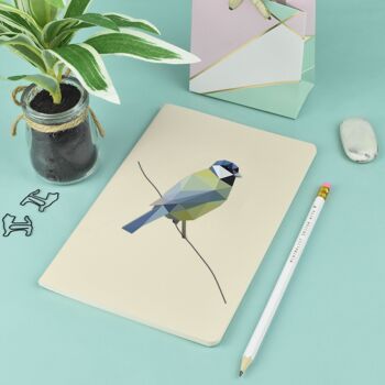 Mésange charbonnière - Carnet de notes A5 géométrique Low Poly Art 2