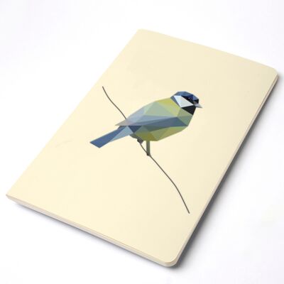 Mésange charbonnière - Carnet de notes A5 géométrique Low Poly Art