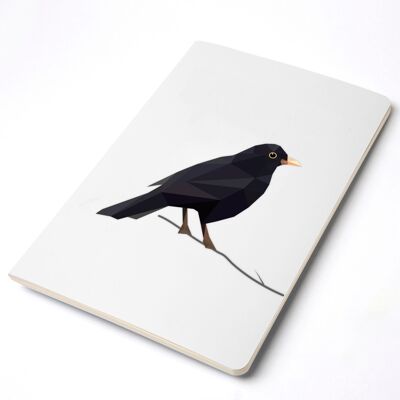 Blackbird - Cuaderno DIN A5 con arte geométrico de baja poli