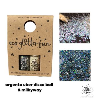 Eco Glitter Fun Pure Holo Mini Box 7 - Voie Lactée & Argento Uber Disco Ball 1