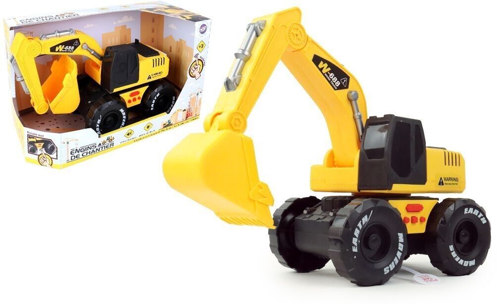 ENGINS DE CHANTIER - Camion Pelleteuse - Véhicules d'Interventions - 021006 - Jaune  - 1/12 - Véhicule Friction - Piles Incluses - Prêt à Rouler - Travaux - Jouet Enfant - À partir de 3 ans