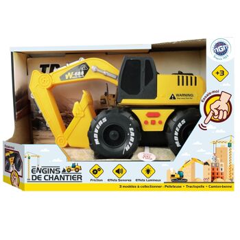 ENGINS DE CHANTIER - Camion Pelleteuse - Véhicules d'Interventions - 021006 - Jaune - Plastique - 1/12 - Véhicule Friction - Piles Incluses - Prêt à Rouler - Travaux - Jouet Enfant - À partir de 3 ans 3