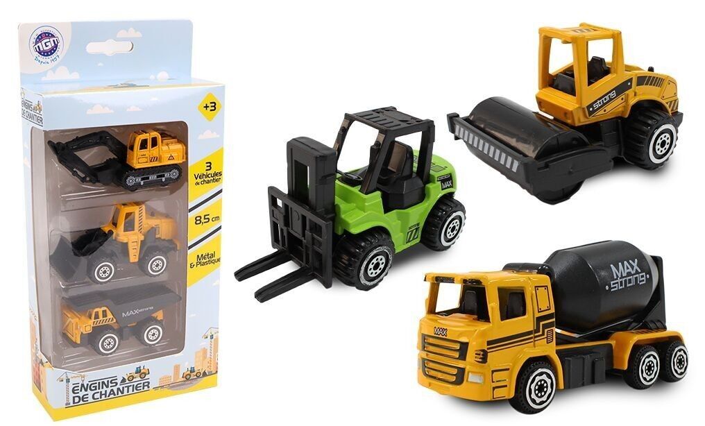 Camion Toupie Radiocommandé 1/12 – Engin De Chantier Jaune Avec Effets Lumineux Et Sonores – Jouet RC Pour Enfant Dès 3 Ans – Batterie Rechargeable USB – Portée 25 M – MGM