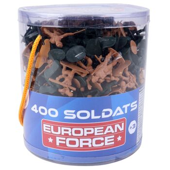 EUROPEAN FORCE - 400 Petits Soldats - Soldats - 080228 - Kaki - Plastique - Militaire - Jouet Enfant - Miniature - 3,5 cm x 3,5 cm - À Partir de 3 ans 3