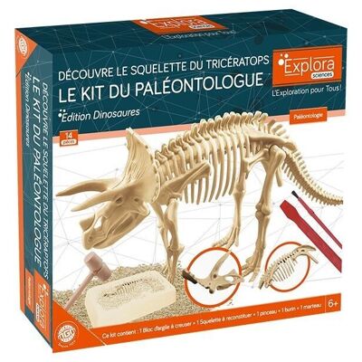 EXPLORA - Tricératops - Kit De Paléontologue - 039399 - Plâtre à Creuser - Dinosaures - Kit de Découverte - Jeu Pour Enfant - Scientifique - Éducatif - Aventure - Ludique - Jouet - À Partir de 6 ans