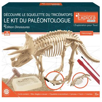 EXPLORA - Tricératops - Kit De Paléontologue - 039399 - Plâtre à Creuser - Dinosaures - Kit de Découverte - Jeu Pour Enfant - Scientifique - Éducatif - Aventure - Ludique - Jouet - À Partir de 6 ans 3