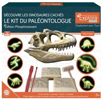 EXPLORA - Dinosaures Phosphorescents - Kit De Paléontologue - 039400 - Plâtre à Creuser - Kit de Découverte - Jeu Pour Enfant - Scientifique - Éducatif - Aventure - Jouet - À Partir de 5 ans 3