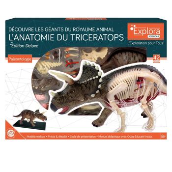 EXPLORA - Tricératops - Paléontologie - 546093 - Modèle Réaliste de 36 Pièces - Notice d'Assemblage et Quiz Éducatif - Dinosaure - Kit de Découverte - Jeu Pour Enfant - Scientifique -À Partir de 8 ans 3