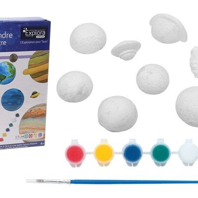 EXPLORA - Planètes En Plâtre À Peindre - Astronomie - 544230 - 9 Pièces - Système Solaire - Peinture - Jeu Pour Enfant - DIY - Loisir Créatif - Espace - Univers - Scientifique - À Partir de 4 ans