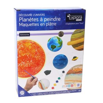 EXPLORA - Planètes En Plâtre À Peindre - Astronomie - 544230 - 9 Pièces - Système Solaire - Peinture - Jeu Pour Enfant - DIY - Loisir Créatif - Espace - Univers - Scientifique - À Partir de 4 ans 2